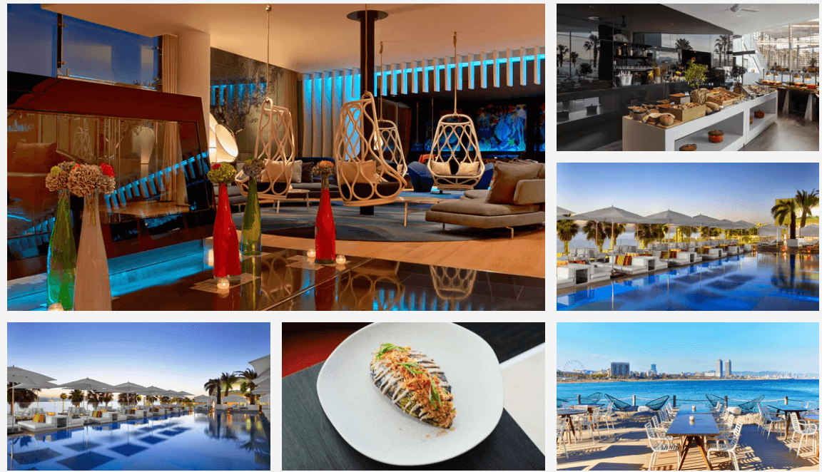 W hotel restaurante espectacular en Barcelona