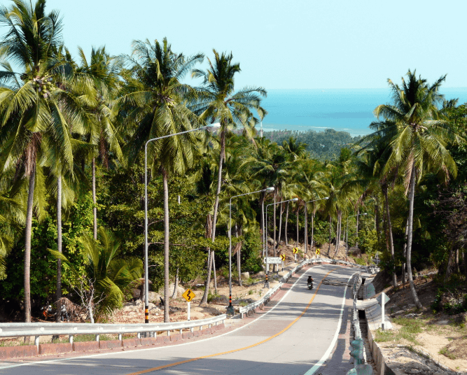 carreteras y consejos seguridad conducir moto koh phangan