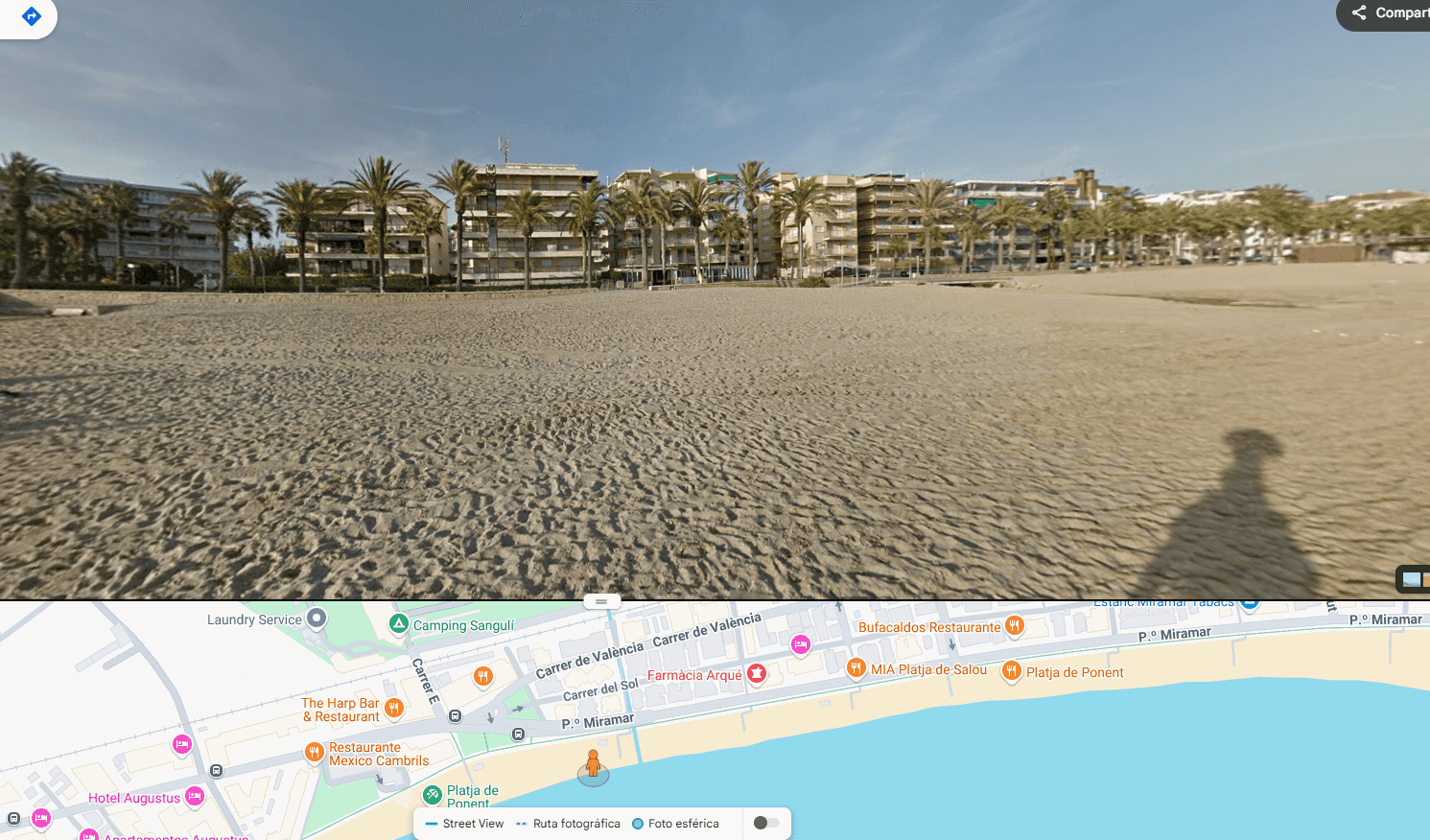 Vista de la playa para perros en Salou