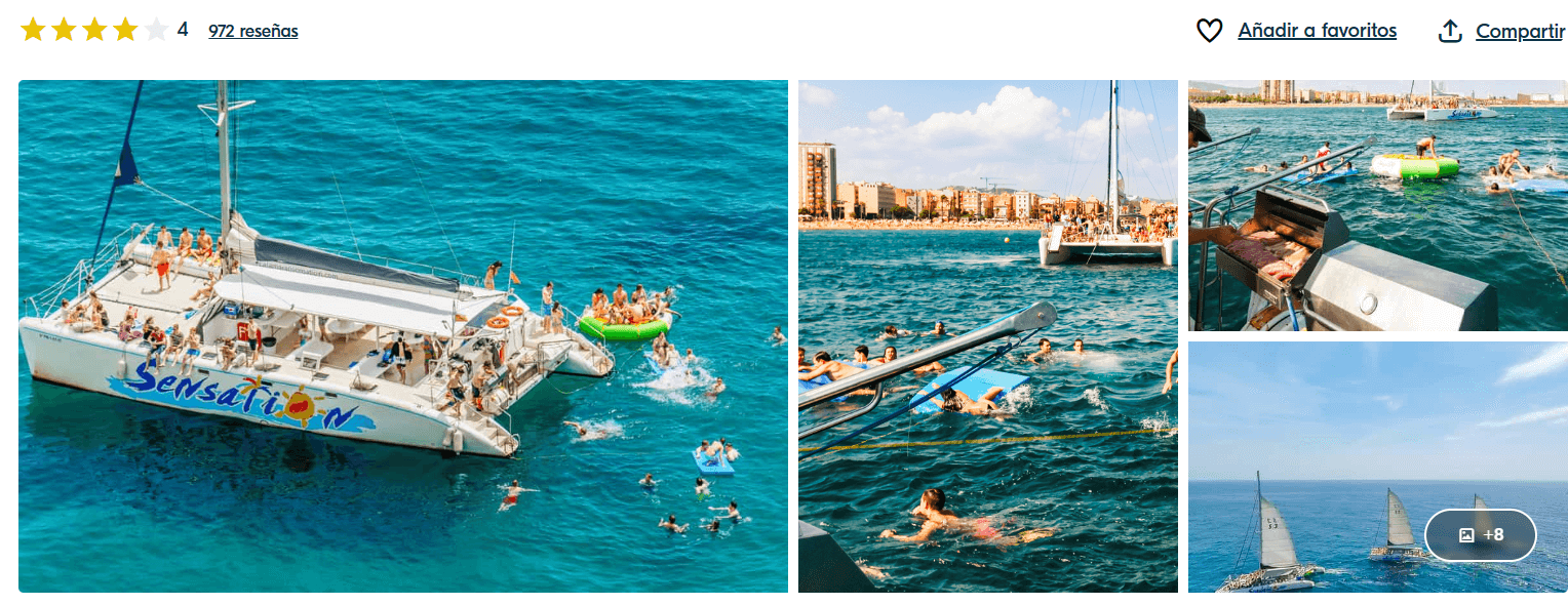 Boat Party Barcelona con barbacoa y fiesta en catamarán