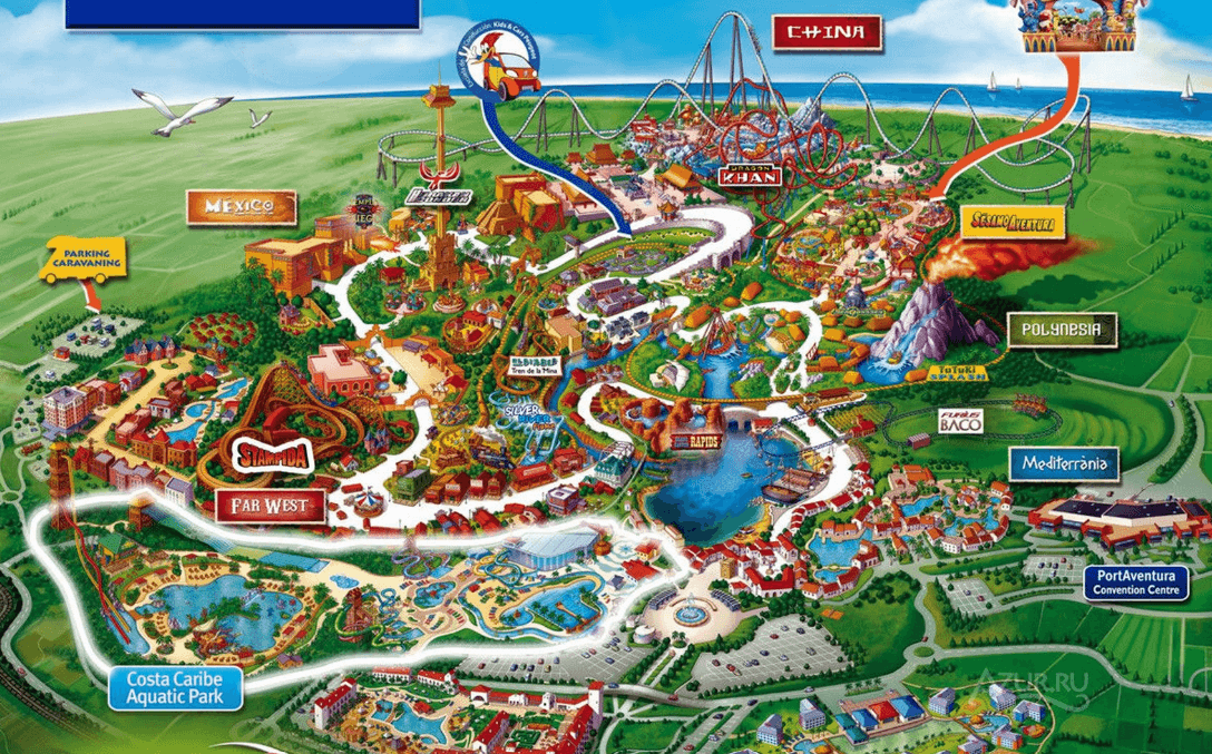 Mapa PortAventura con lluvia