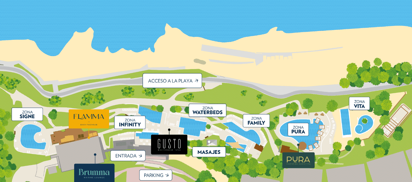 mapa infinitum Beach Club Salou La Pineda